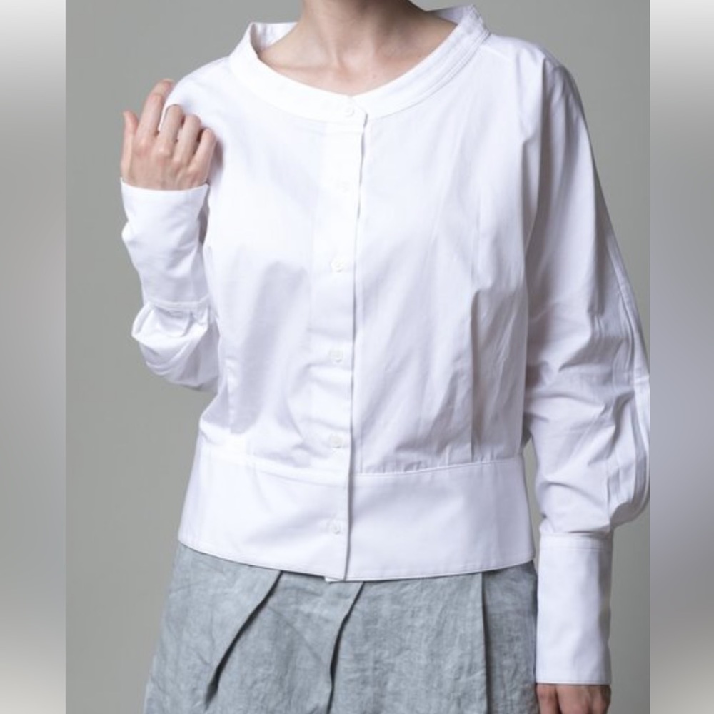 Grammar NYC The Ellipsis White Blouse Top Shirt